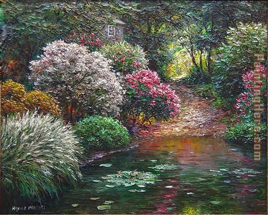 Garden Pond painting - Henry Peeters Garden Pond art painting